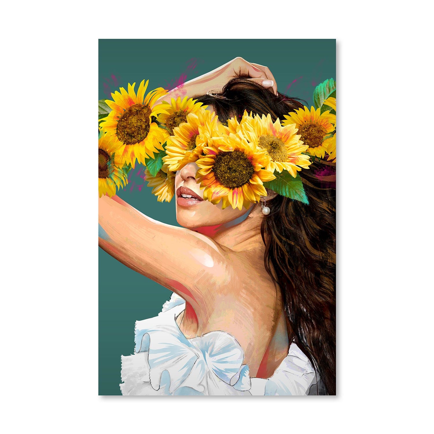 Camilia Blooming Canvas Art Clock Canvas