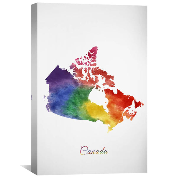 Canada Rainbow Canvas Art 30 x 45cm / Unframed Canvas Print Clock Canvas
