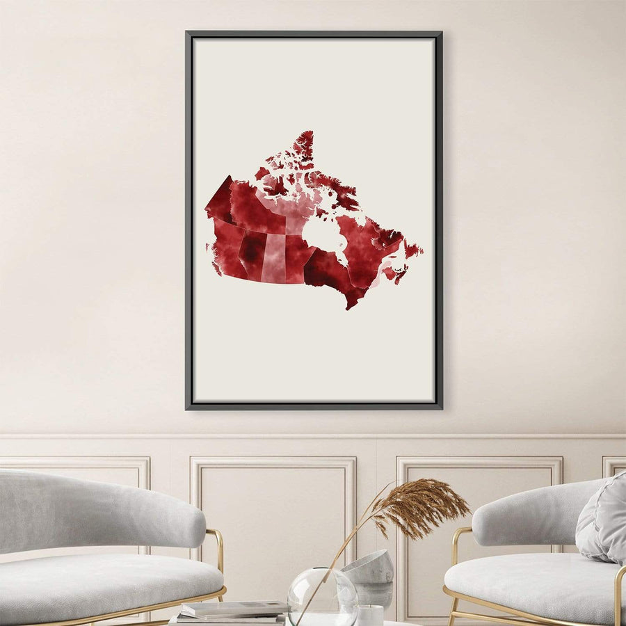 Canada Watercolor Canvas Art Clock Canvas