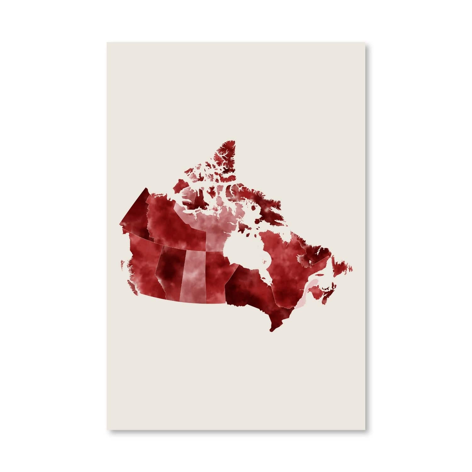 Canada Watercolor Canvas Art Clock Canvas