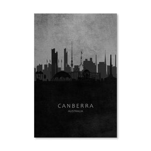 Canberra-Skyline Canvas Art Clock Canvas