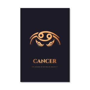 Cancer - Gold Canvas Art Clock Canvas