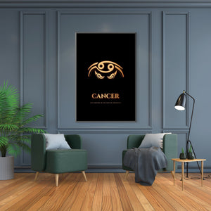 Cancer - Gold Clock Canvas