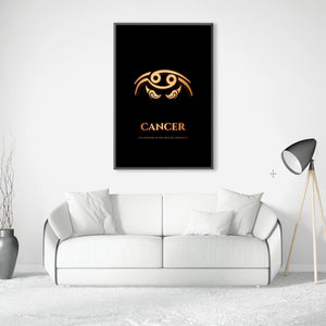 Cancer - Gold Clock Canvas