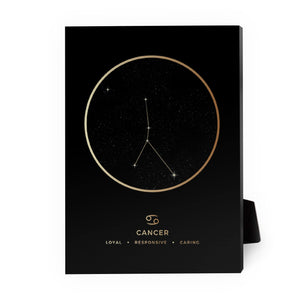 Cancer Traits Gold Desktop Canvas Desktop Canvas 13 x 18cm Clock Canvas