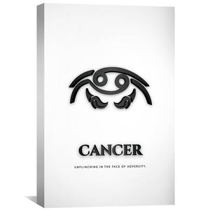 Cancer - White Canvas Art 30 x 45cm / Unframed Canvas Print Clock Canvas