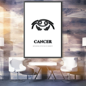 Cancer - White Clock Canvas
