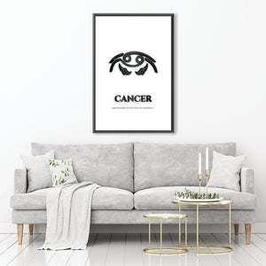 Cancer - White Clock Canvas