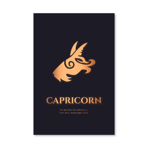Capricorn - Gold Canvas Art Clock Canvas