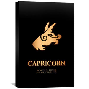 Capricorn - Gold Canvas Art 30 x 45cm / Unframed Canvas Print Clock Canvas
