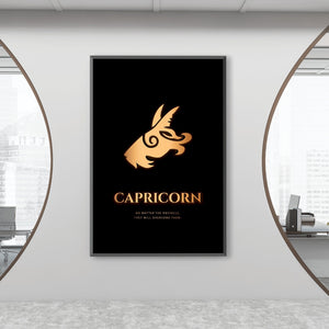 Capricorn - Gold Clock Canvas