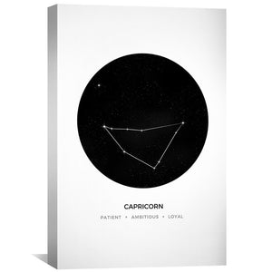 Capricorn Traits Canvas Art 40 x 60cm / Unframed Canvas Print Clock Canvas
