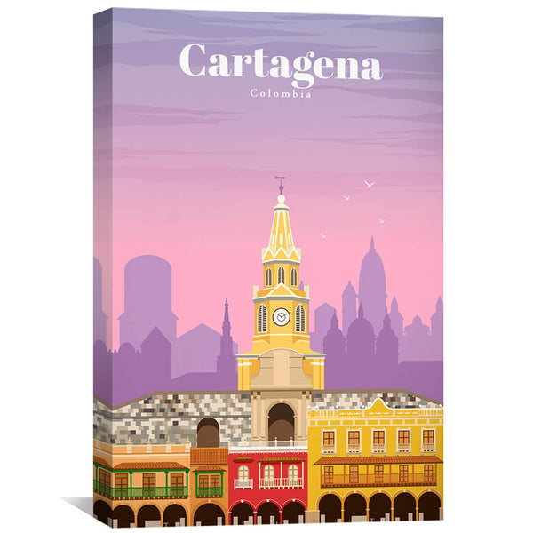 Cartagena Canvas - Studio 324 Art 30 x 45cm / Unframed Canvas Print Clock Canvas