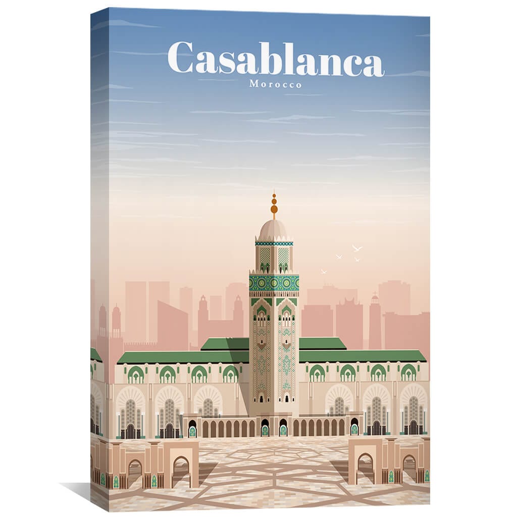 Casablanca Canvas - Studio 324 Art 30 x 45cm / Unframed Canvas Print Clock Canvas
