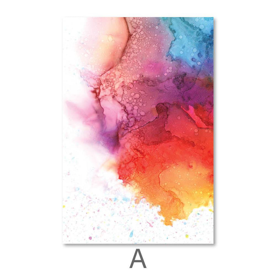 Cascading Color Canvas Art A / 40 x 50cm / No Board - Canvas Print Only Clock Canvas