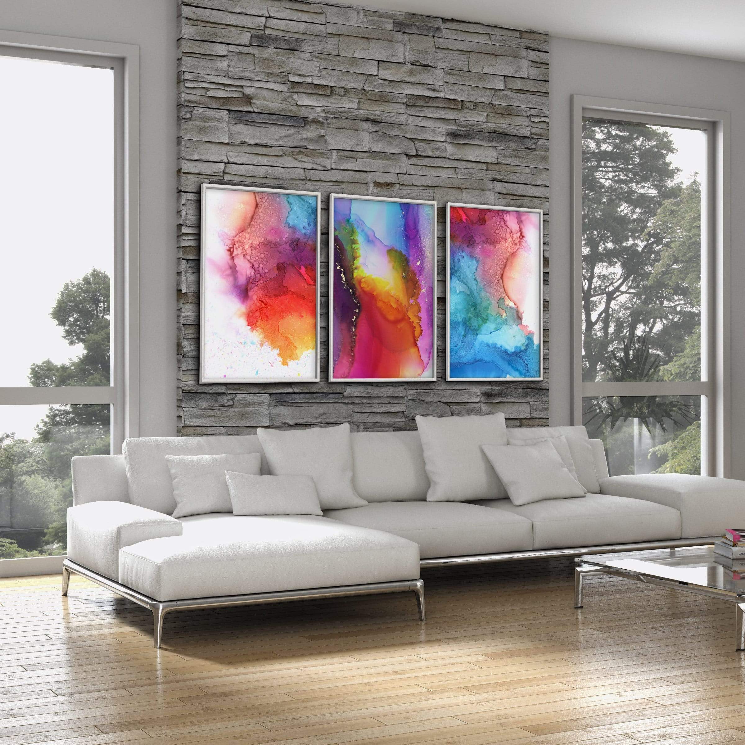 Cascading Color Canvas Art Clock Canvas