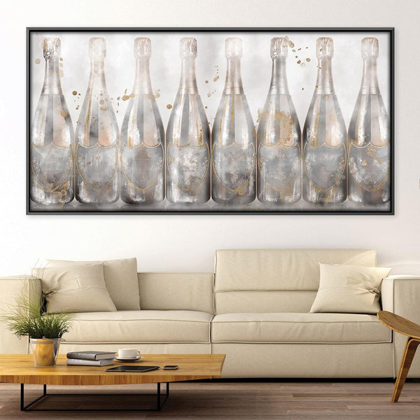 Champagne Nights Canvas Art Clock Canvas