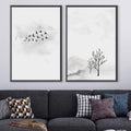 Charcoal Nature Canvas Art Clock Canvas
