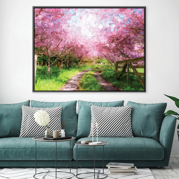 Cherry Blossom Canvas Art 45 x 30cm / Unframed Canvas Print Clock Canvas