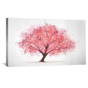 Cherry Blossom Simplicity Canvas Art 50 x 25cm / Unframed Canvas Print Clock Canvas