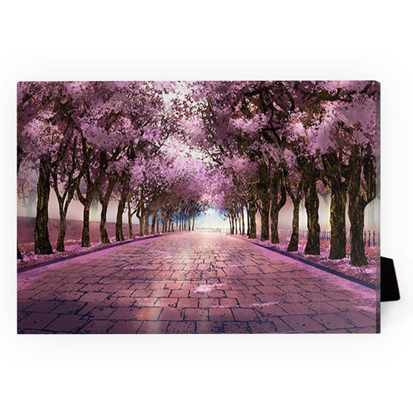 Cherry Blossom Strolls Desktop Canvas Desktop Canvas 18 x 13cm Clock Canvas