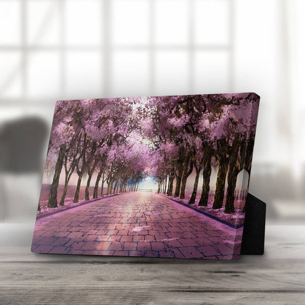Cherry Blossom Strolls Desktop Canvas Desktop Canvas 25 x 20cm Clock Canvas