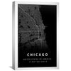 Chicago Black Map Canvas Art Clock Canvas