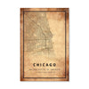 Chicago Vintage Map Canvas Art Clock Canvas