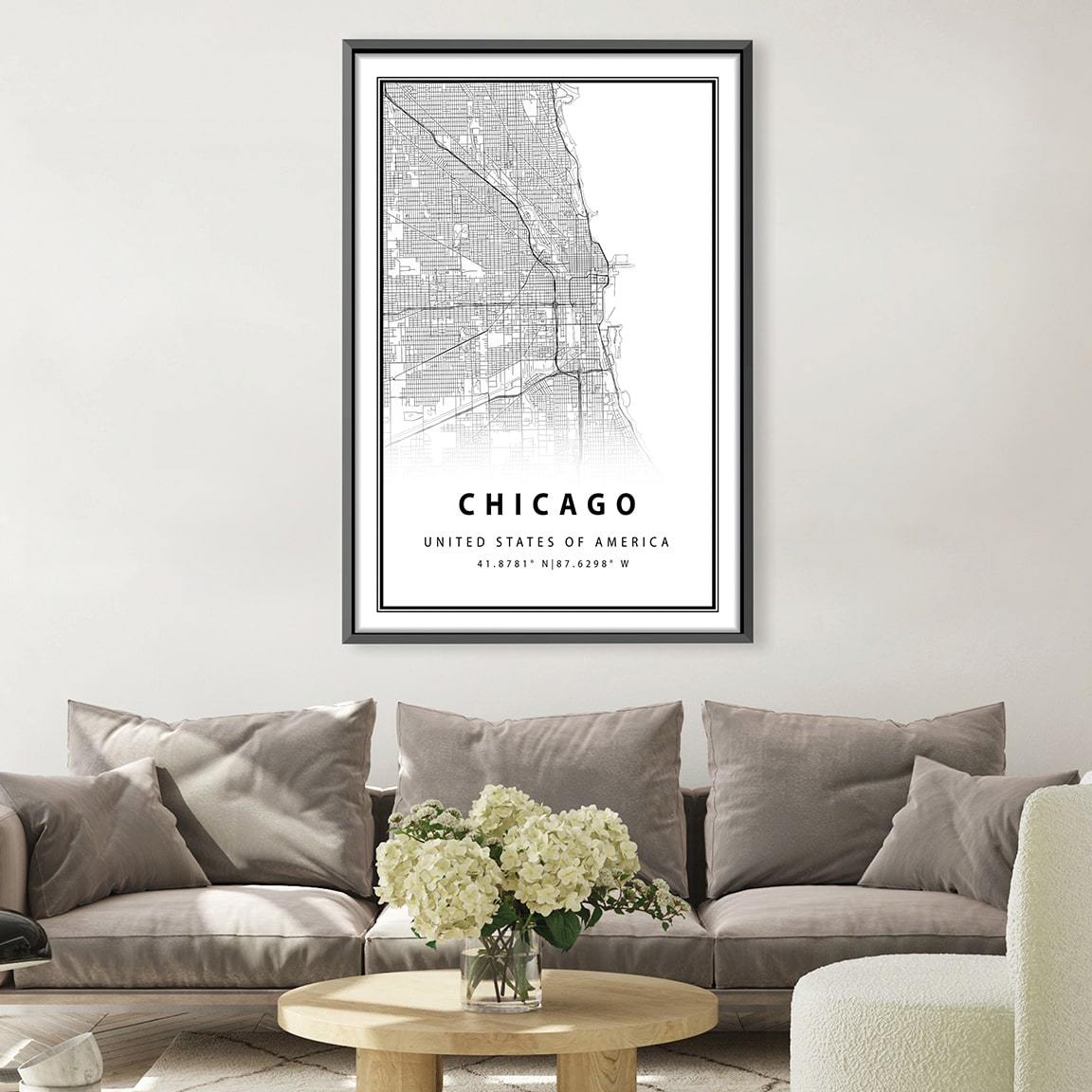 Chicago White Map Canvas product thumbnail