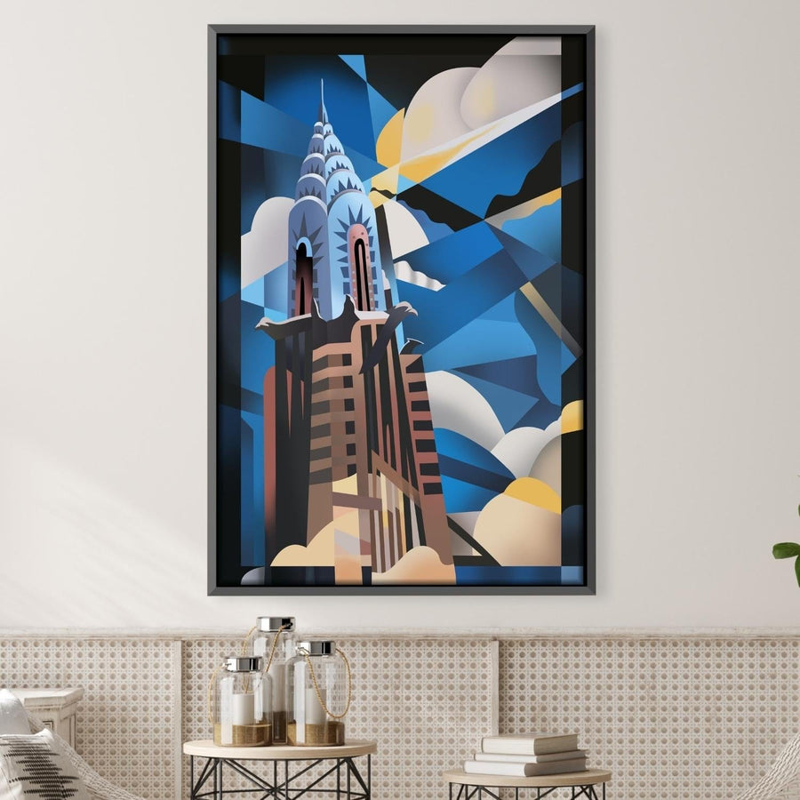 Chrysler Sky Canvas Art Clock Canvas