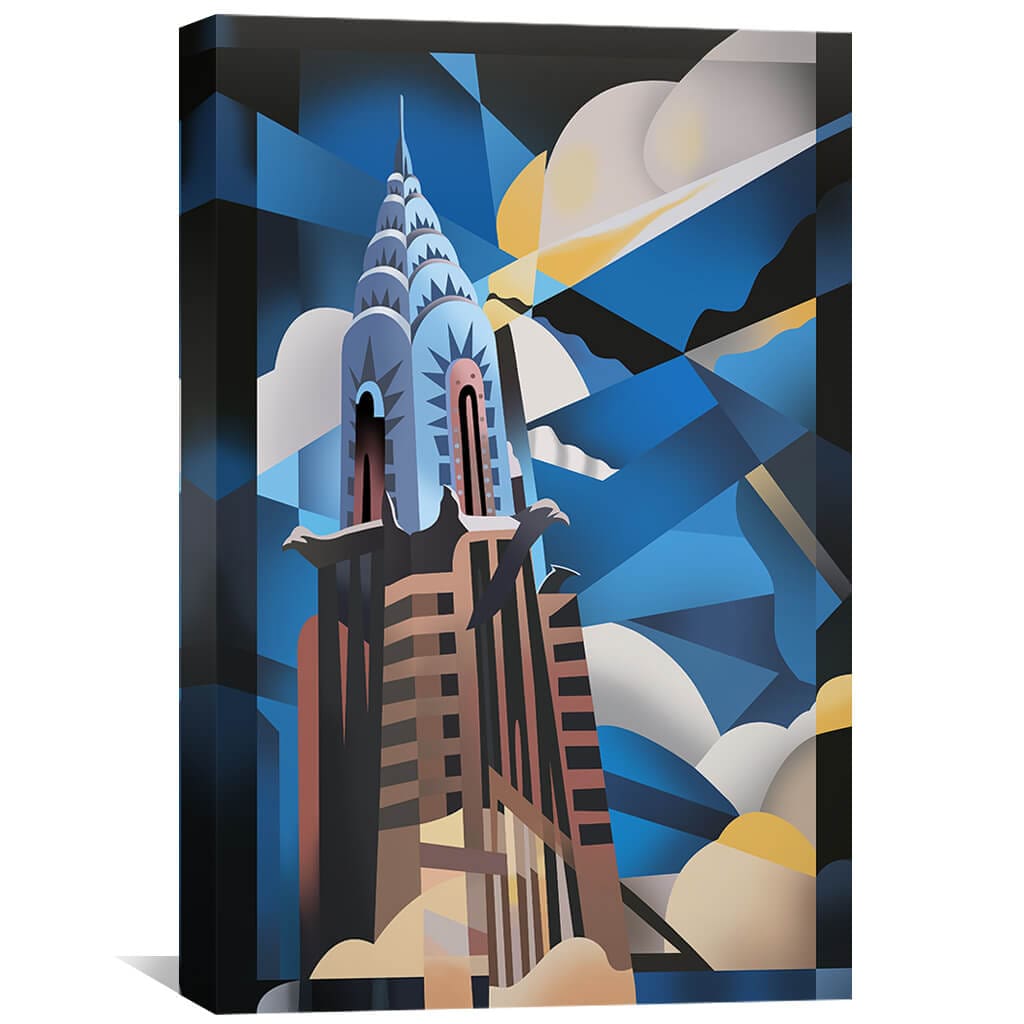 Chrysler Sky Canvas Art 30 x 45cm / Unframed Canvas Print Clock Canvas
