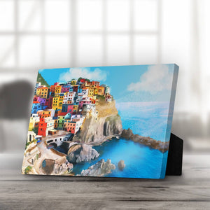 Cinque Terre Desktop Canvas Desktop Canvas 25 x 20cm Clock Canvas