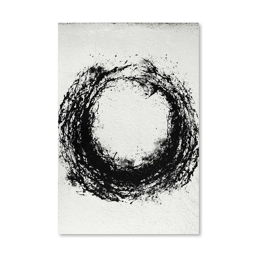 Circular Black Paint Canvas Art Clock Canvas