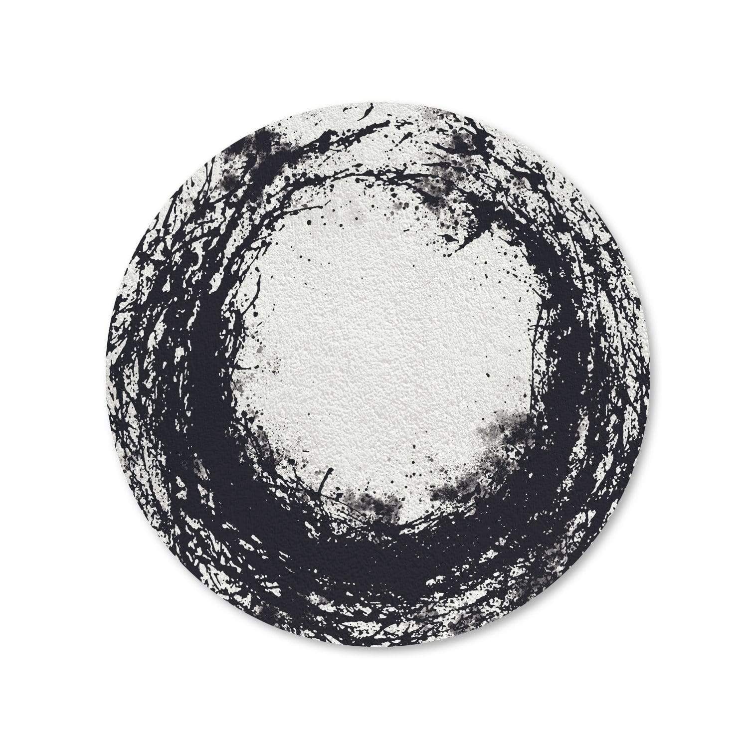 Circular Black Paint - Circle Canvas Art A / 40 x 40cm / Standard Gallery Wrap Clock Canvas