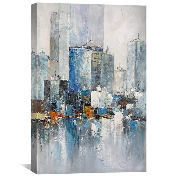 City Beauty Oil Painting Oil Clock Canvas
