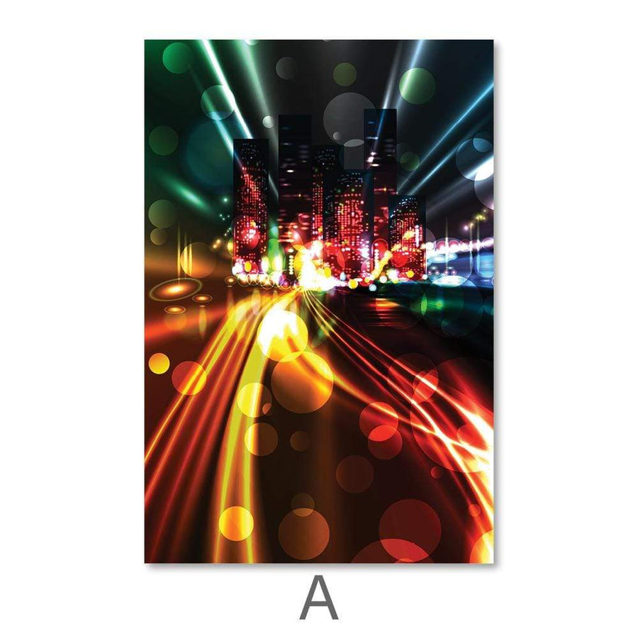 City Light Trails Canvas Art A / 40 x 50cm / No Board - Canvas Print Only Clock Canvas
