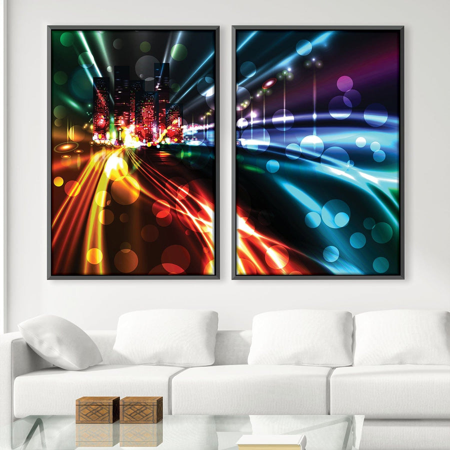 City Light Trails Canvas Art Clock Canvas