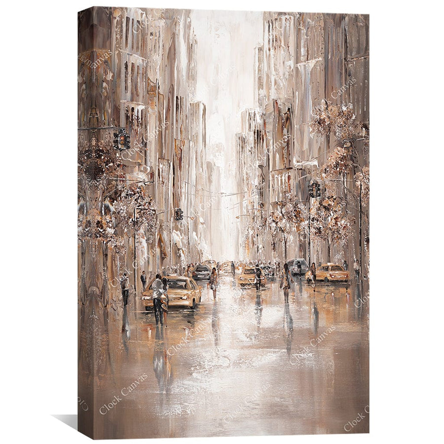 City Vibes, New York Canvas Art Clock Canvas