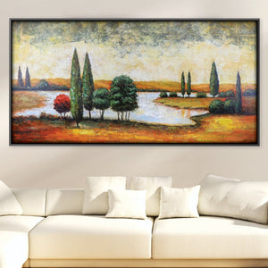 Classic Outdoors Oil Painting Oil 50 x 25cm / Oil Painting Clock Canvas
