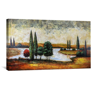 Classic Outdoors Oil Painting Oil Clock Canvas