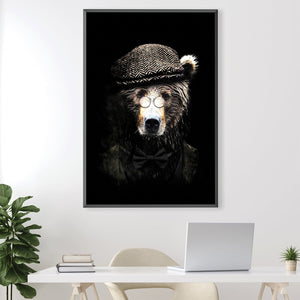 Classy Bear Canvas Art 30 x 45cm / Unframed Canvas Print Clock Canvas