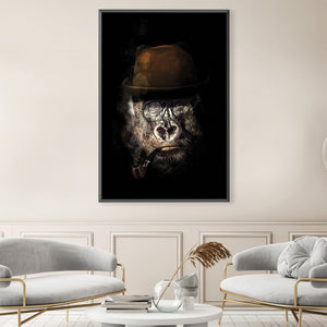 Classy Gorilla Canvas Art 30 x 45cm / Unframed Canvas Print Clock Canvas