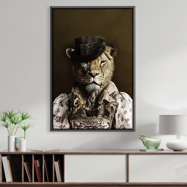 Classy Lioness Canvas Art 30 x 45cm / Unframed Canvas Print Clock Canvas