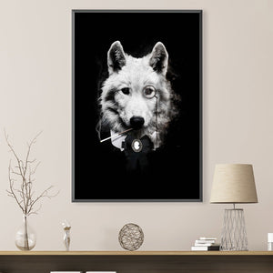 Classy Wolf Canvas Art 30 x 45cm / Unframed Canvas Print Clock Canvas