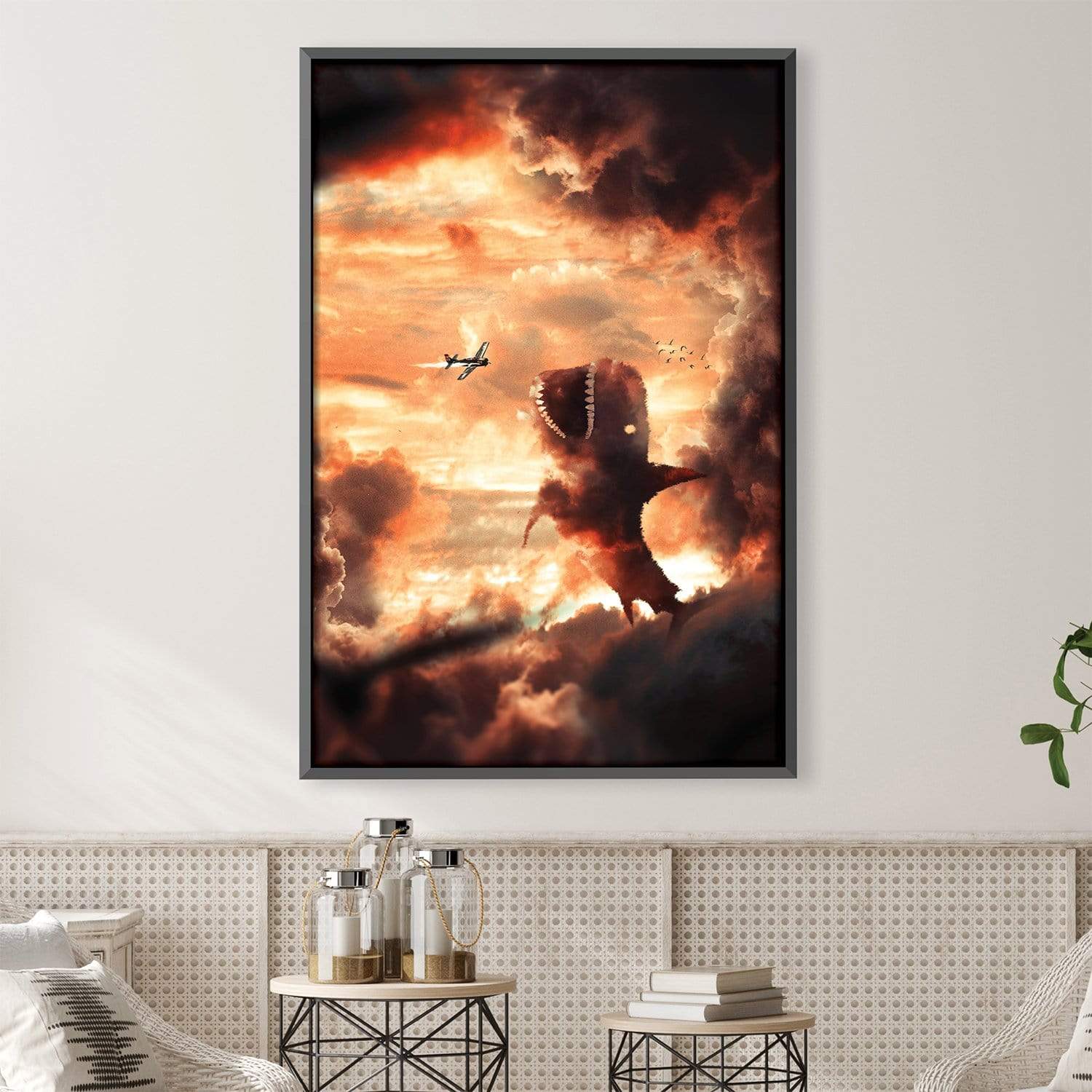 Cloud Shark Canvas Art Clock Canvas