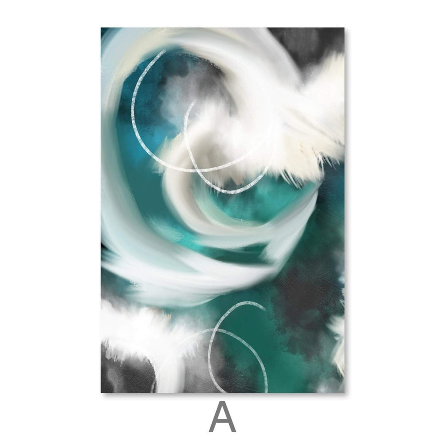 Clouded Abstract Canvas Art A / 30 x 45cm / Unframed Canvas Print Clock Canvas