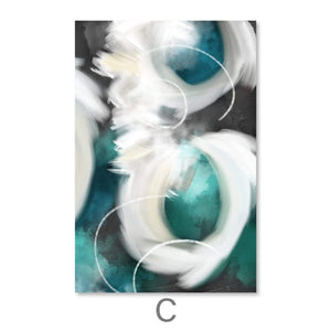 Clouded Abstract Canvas Art Clock Canvas