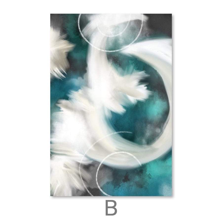 Clouded Abstract Canvas Art Clock Canvas
