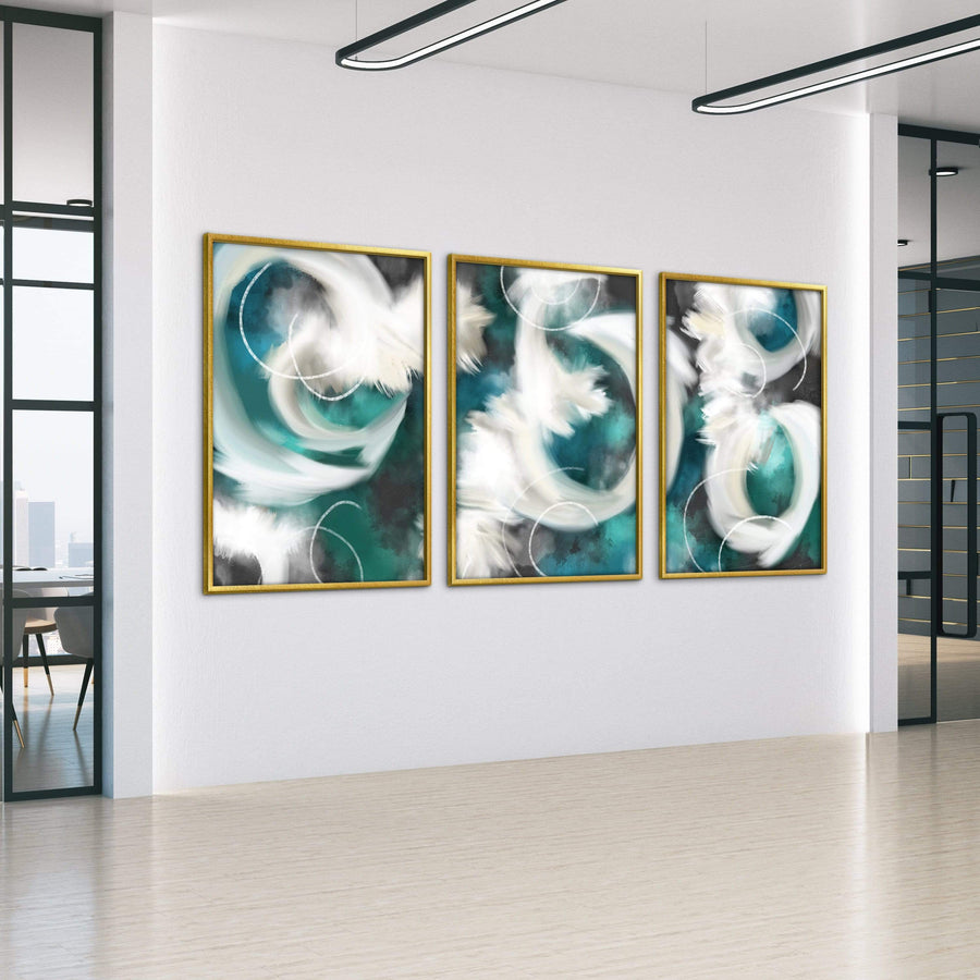 Clouded Abstract Canvas Art Clock Canvas