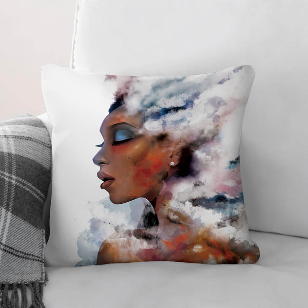 Clouded Woman A Cushion Cushion Cushion Square Clock Canvas